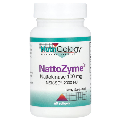 Nutricology, NattoZyme, 100 мг, 60 мягких таблеток