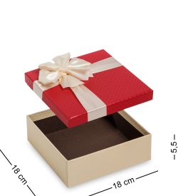 WG-51/1-B Коробка подарочная «Квадрат» цв.беж/красн.