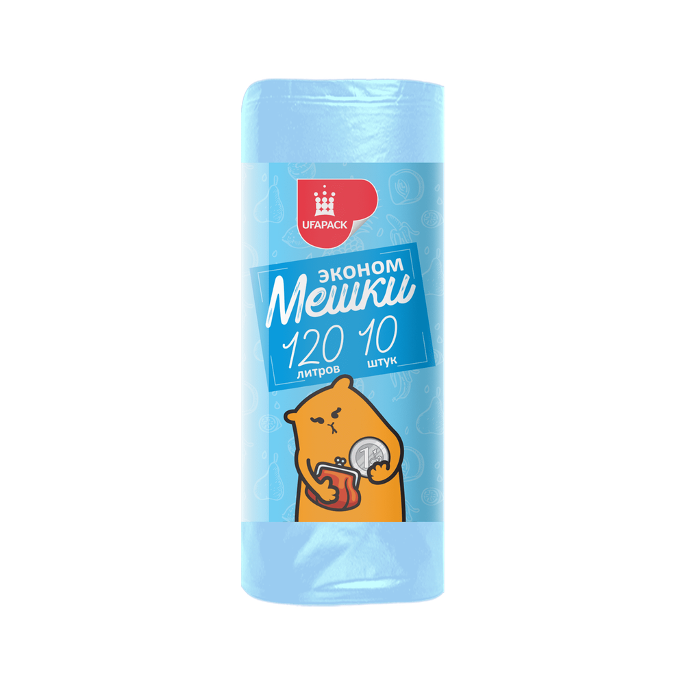 ПАКЕТЫ Д/МУСОРА ЭКОНОМ (СИНИЙ) 120Л. 10ШТ.  3889