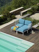 Кресло пластиковое с подушками Nardi Komodo Poltrona, белый, синий