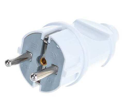 Вилка 16А с з/к UNIVERSAL A101 белая