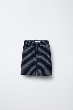 ZARA КОМПЛЕКТ ИЗ ФУТБОЛКИ И ШОРТОВ-БЕРМУДОВ, МОРСКОЙ СИНИЙ