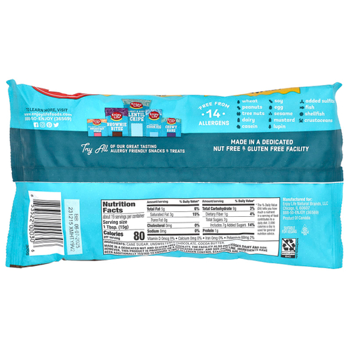 Enjoy Life Foods, Мини-капли, полугорький шоколад, 283 г