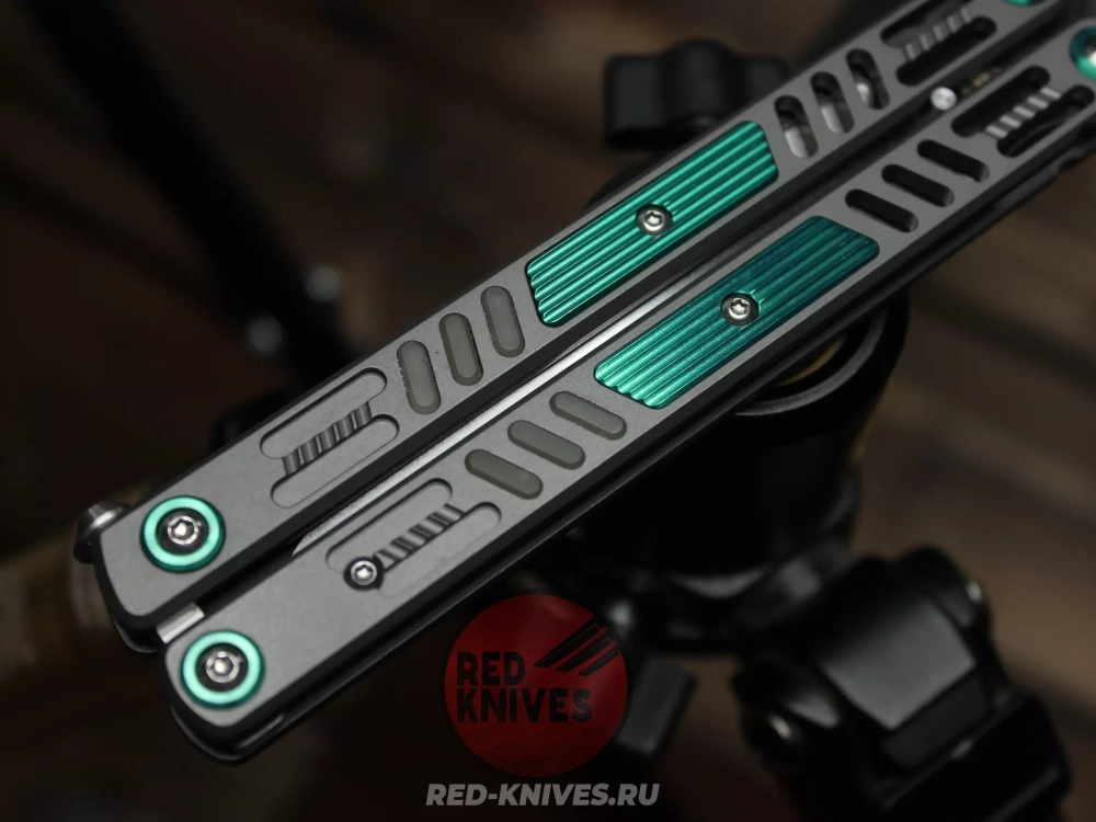 Нож бабочка (балисонг) Reptilian Стикс-03 сталь D2, рукоять сталь + алюминий