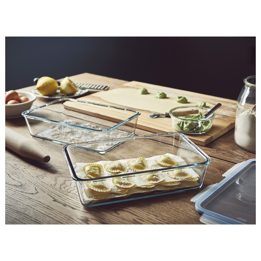 IKEA 365+ Контейнер для пищевых продуктов с крышкой, прямоугольный/стеклопластик, 3,1 л