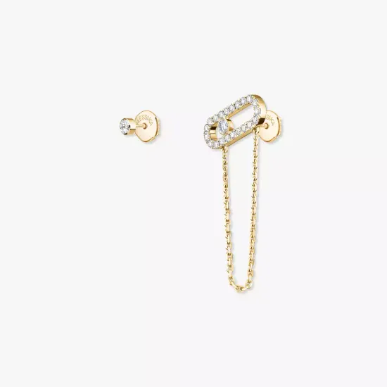 Серьги Messika Move Uno chain and stud earrings