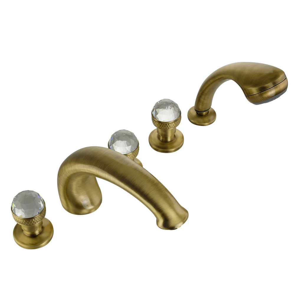 Смеситель на борт ванны на 5 отверстий Migliore  Axo Crystal 18477 бронза