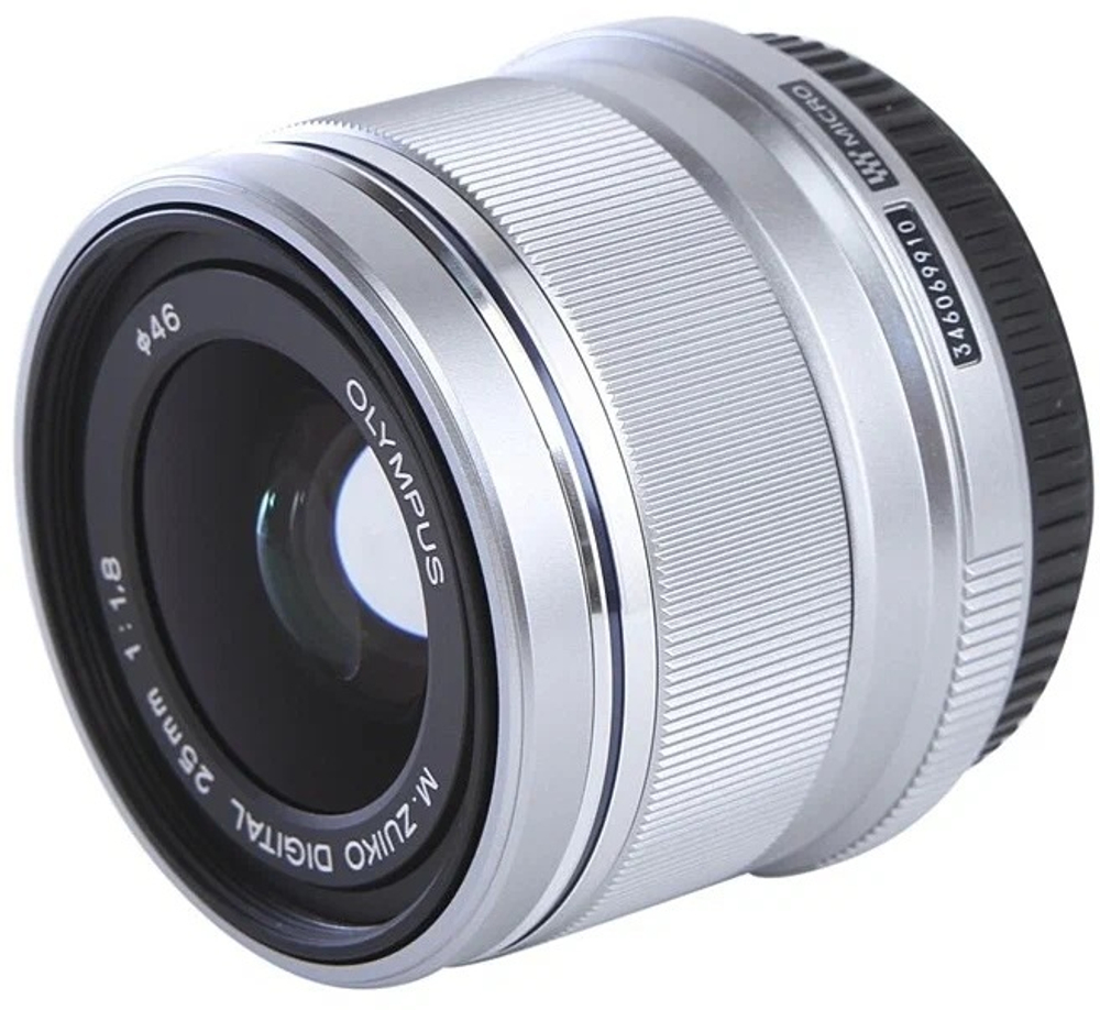Olympus 25mm f/1.8, серебристый