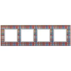 14-5104-00 ЭРА Рамка на 4 поста, стекло, Эра Elegance, прозрачный+бел | Розетки и выключатели