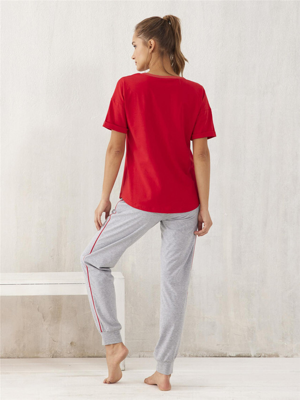 RELAX MODE / Пижама со штанами хлопок домашняя одежда больших размеров - 10571