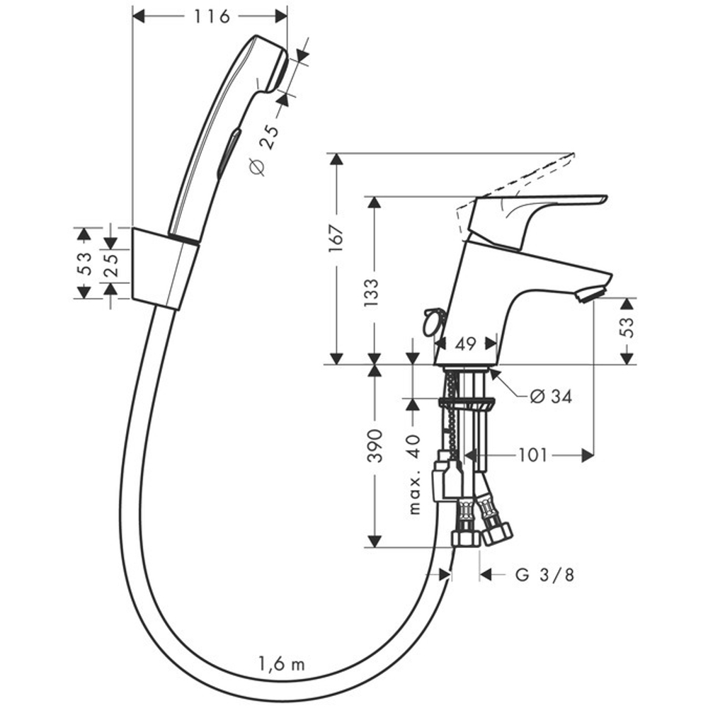 Набор для биде Hansgrohe Focus 31926000