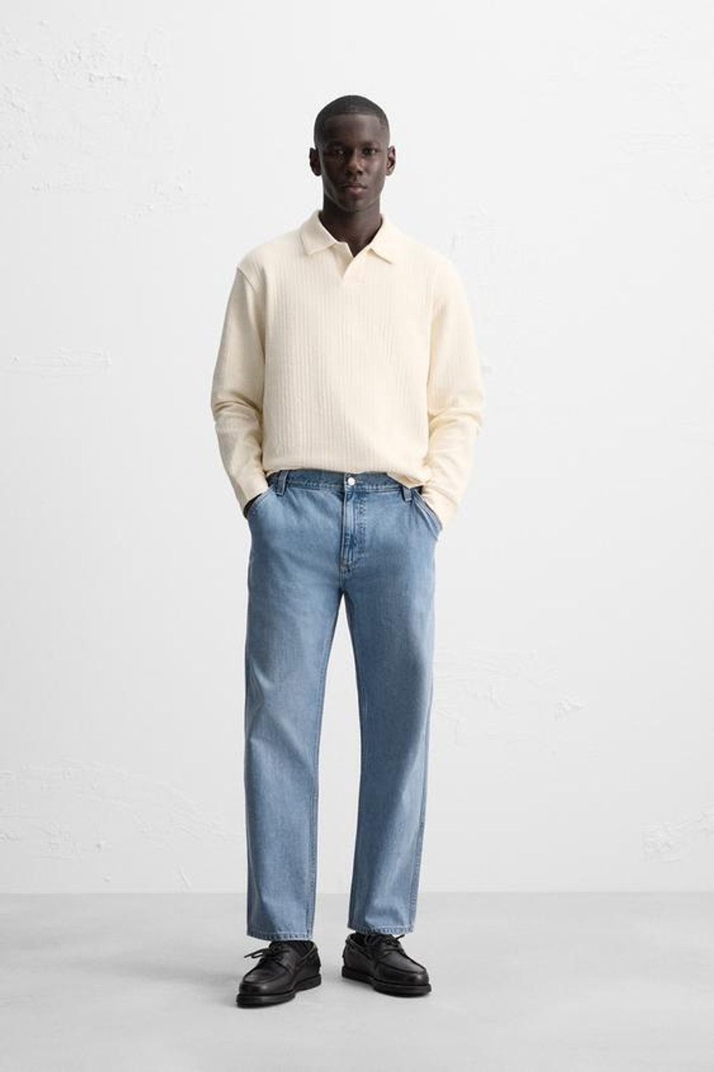 ZARA ДЖИНСЫ STRAIGHT ДЛИНОЙ ДО ЩИКОЛОТКИ, ВЫЦВЕТШИЙ СИНИЙ