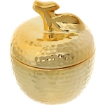 Шкатулка керамическая «GOLD Podarok», яблочко, цвет золото, 9*7*4см (в инд. коробке)