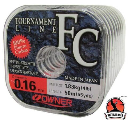 Флюорокарбон Owner Tournament FC 50м 0.18мм