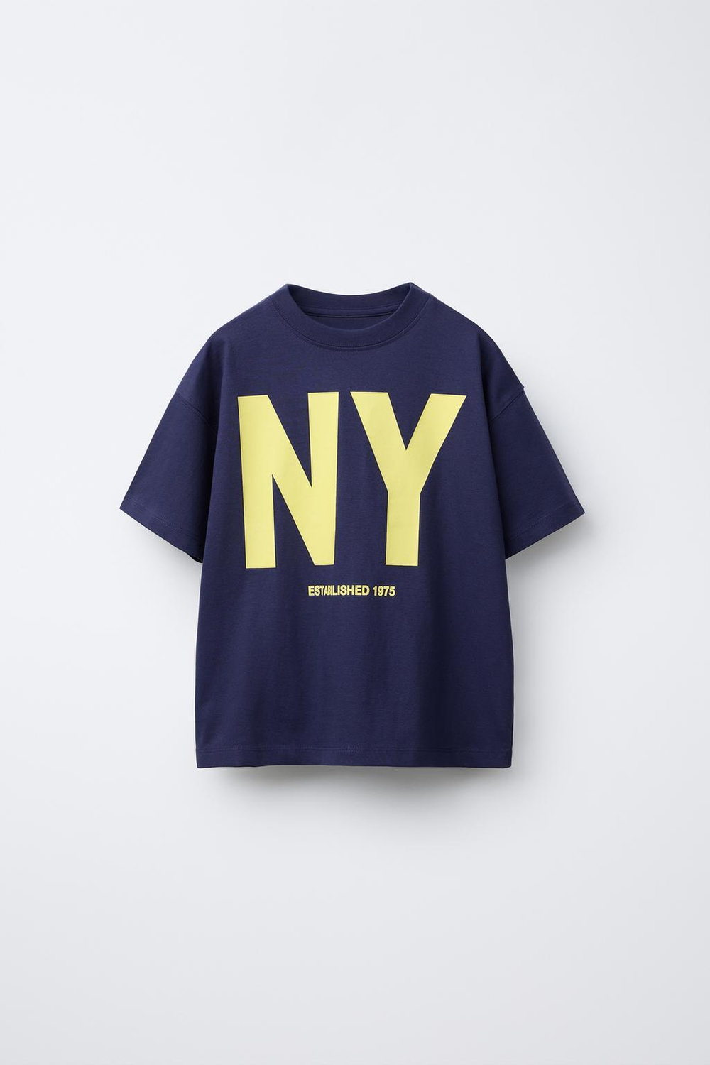 ZARA ФУТБОЛКА С НАДПИСЬЮ, ЧЕРНИЛЬНО-СИНИЙ