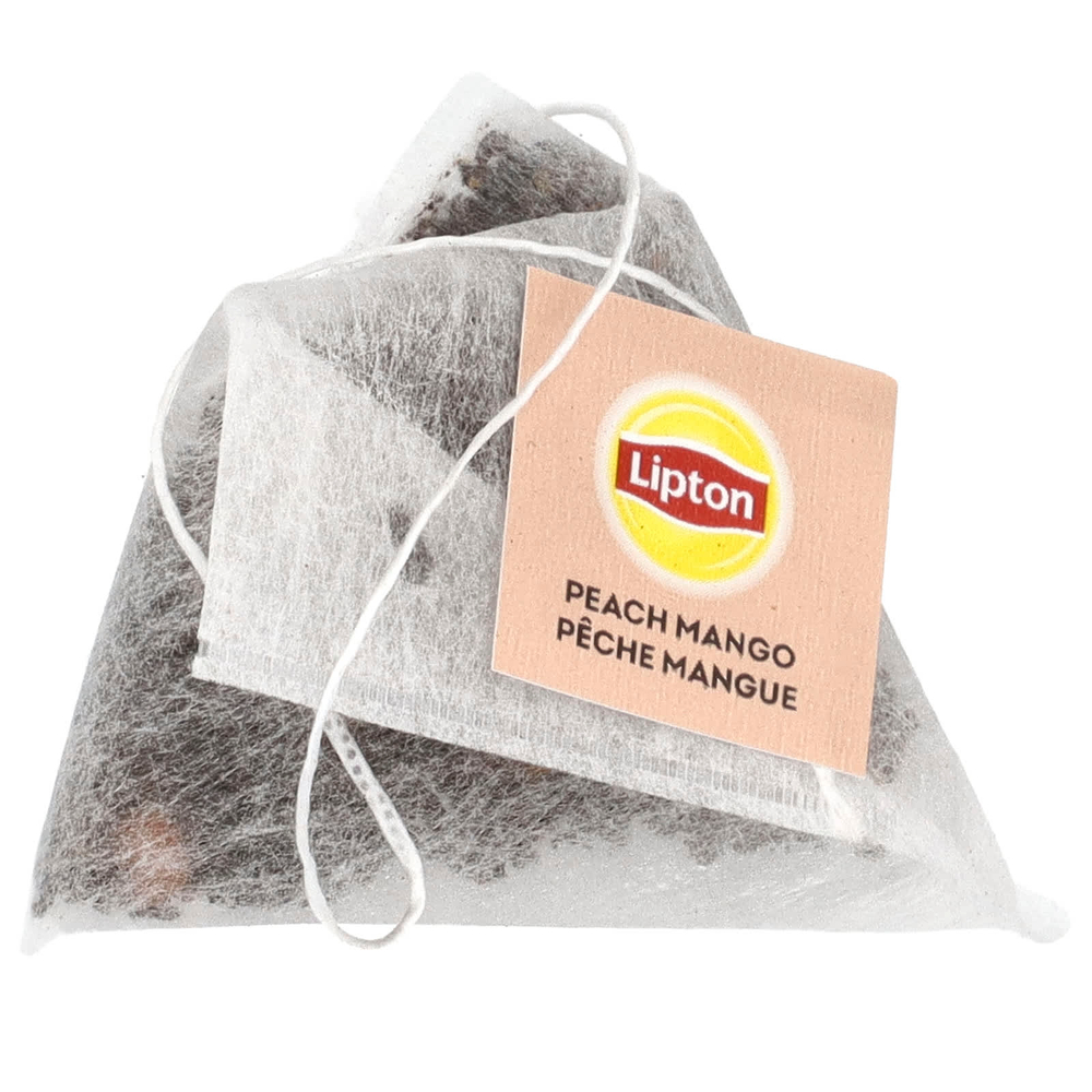 Lipton, Черный чай с персиком и манго, 20 чайных пакетиков «пирамида», 34 г (1,2 унции)