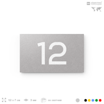 Табличка с номером 12 на дверь квартиры, для офиса, кабинета, аудитории, склада, серая 120х70 мм, Айдентика Технолоджи