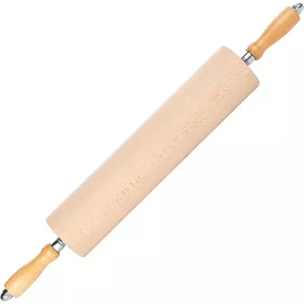 Скалка с вращающейся ручкой бук ,L=70/40,B=9см древесн.,белый