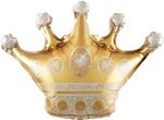 Шар с клапаном (12''/30 см) Мини-фигура, Корона, Золото, 1 шт.