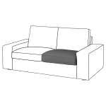 Внутренняя подушка сиденья для дивана - IKEA KIVIK/КИВИК ИКЕА, темно-серый