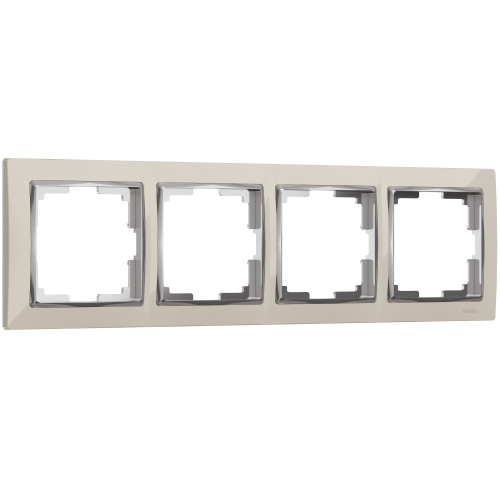 Рамка из пластика на 4 поста Snabb слоновая кость/хром W0041903