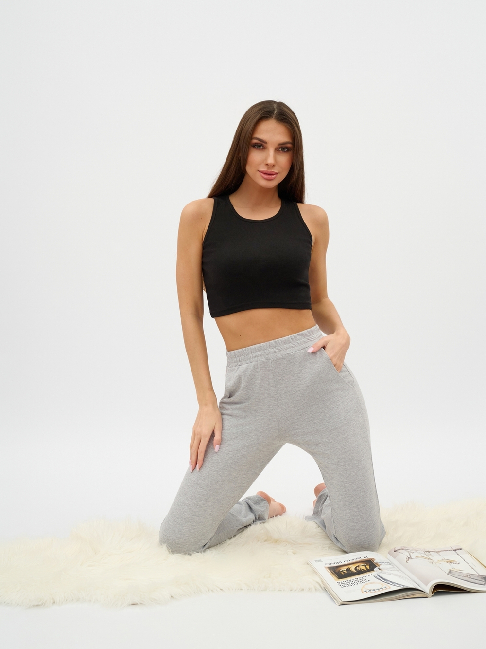 Брюки Бк-498/серыймеланж