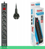 Сетевой фильтр Buro BU-SP5-USB-2A-B черный