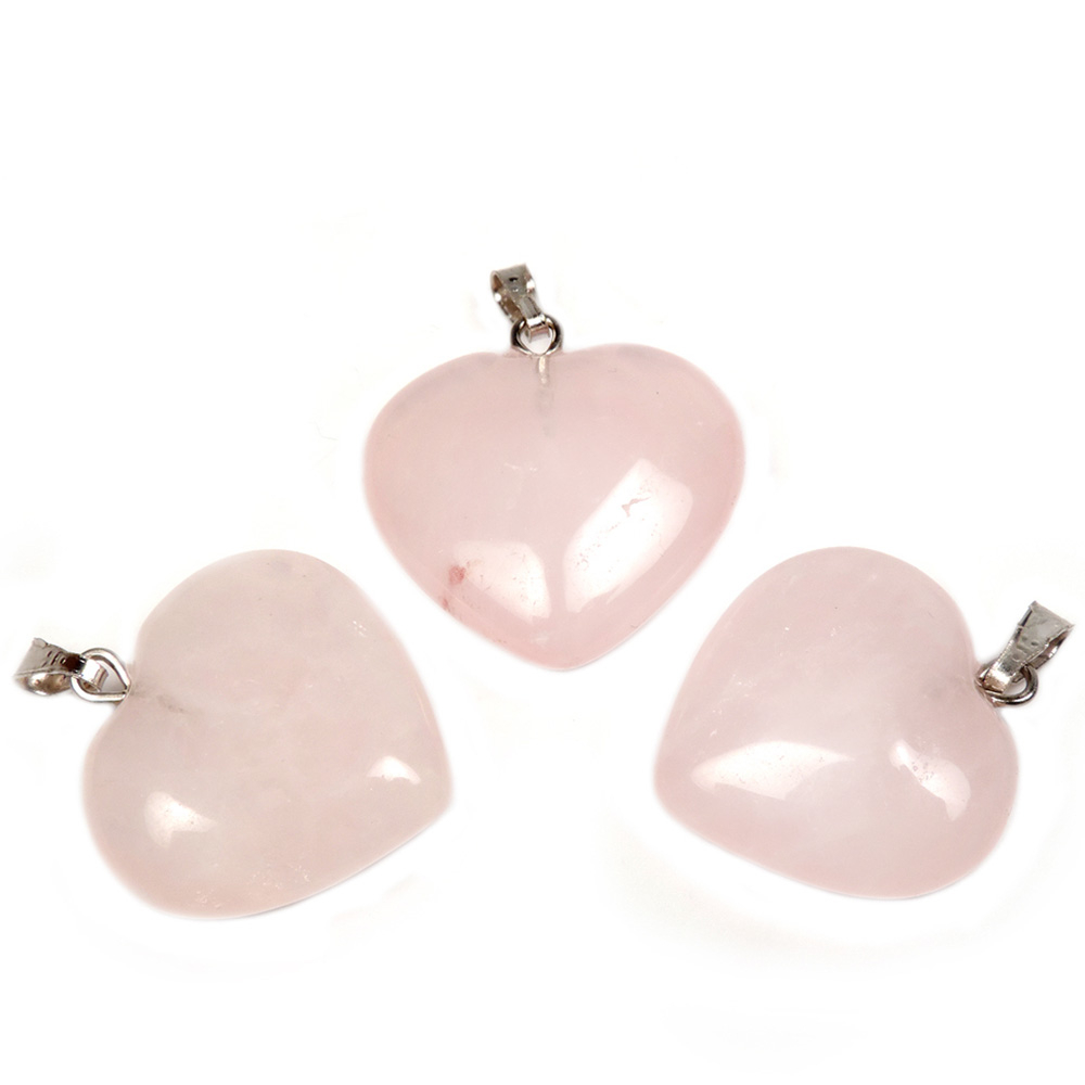 Кулон "Сердечко" розовый кварц асс.