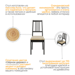 Стул деревянный PORTO 2, черное дерево + ткань №108