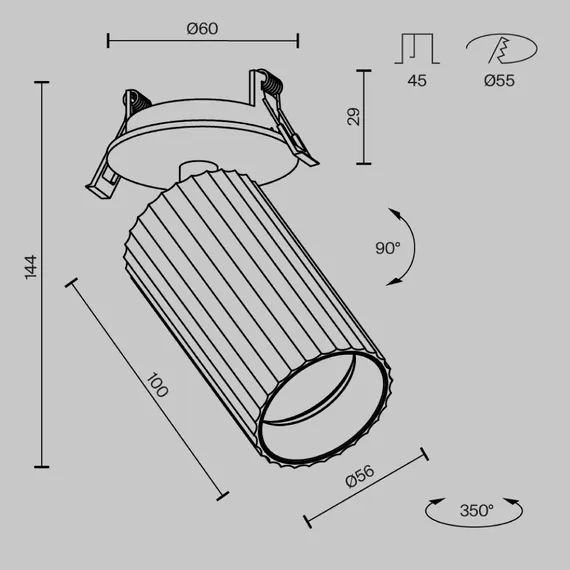 Встраиваемый светильник Калипсо / Calipso 1*GU10 10 Вт Technical c110cl-01-gu10-bs