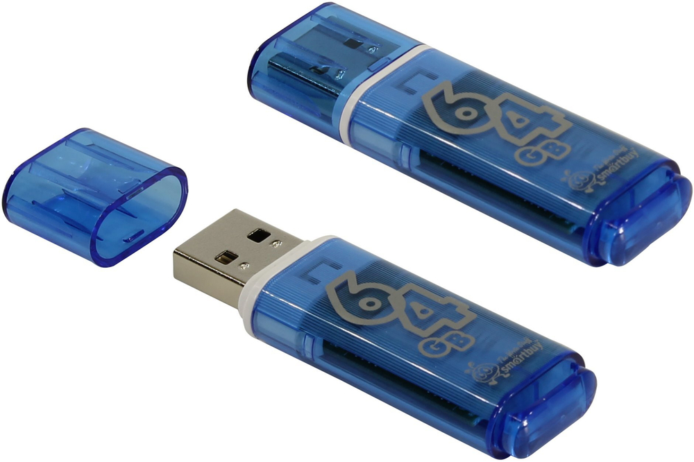 64GB USB Smartbuy Glossy series blue