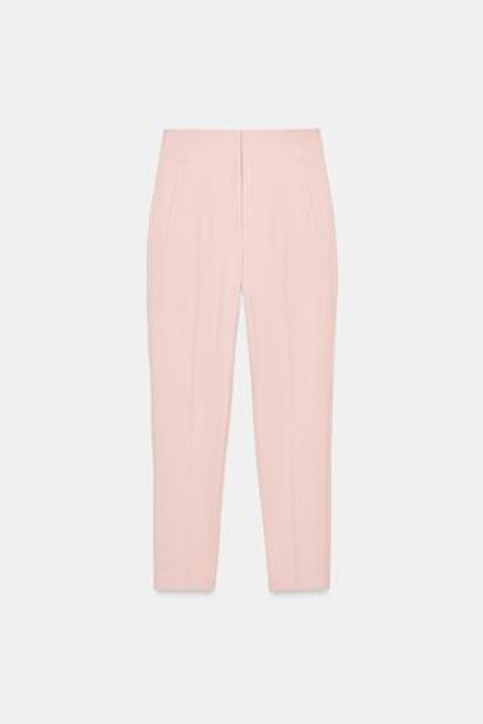 ZARA БРЮКИ С ВЫСОКОЙ ПОСАДКОЙ, РОЗОВЫЙ МЕЛАНЖ