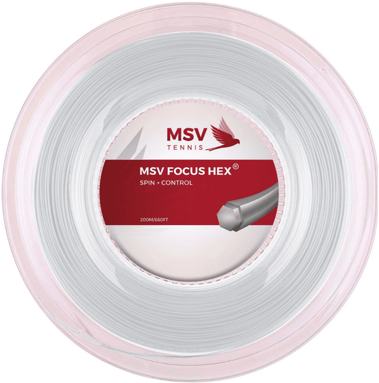 Теннисная струна MSV Focus HEX WH - 1.23 Reel (200м), арт. 4849