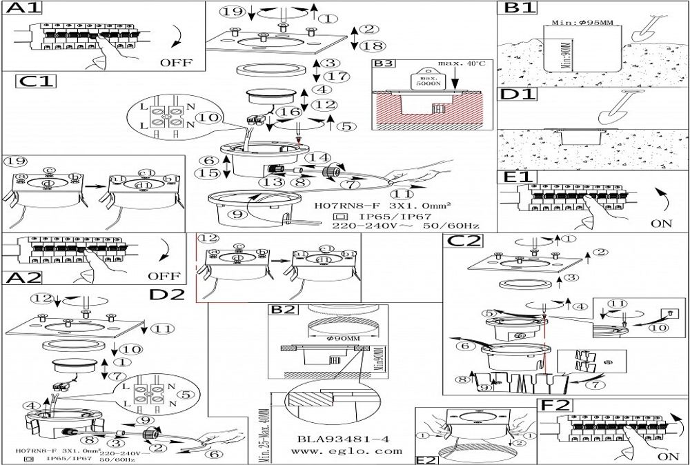 Встраиваемый в дорогу светильник Eglo Lamedo 93481