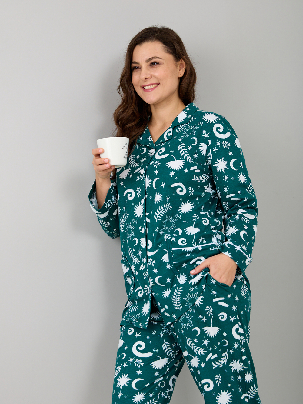 Пижама с брюками КБ-093/ночь-изумрудный