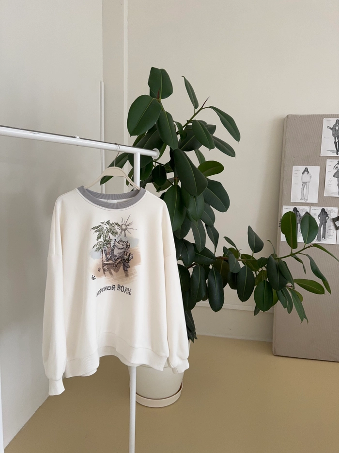 СВИТШОТ РЕНА МОЛОЧНЫЙ МОРСКОЙ ВОЛК