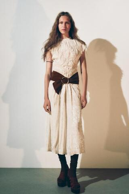 ZARA ПЛАТЬЕ МИДИ — ZW COLLECTION, ТЕЛЕСНО-РОЗОВЫЙ