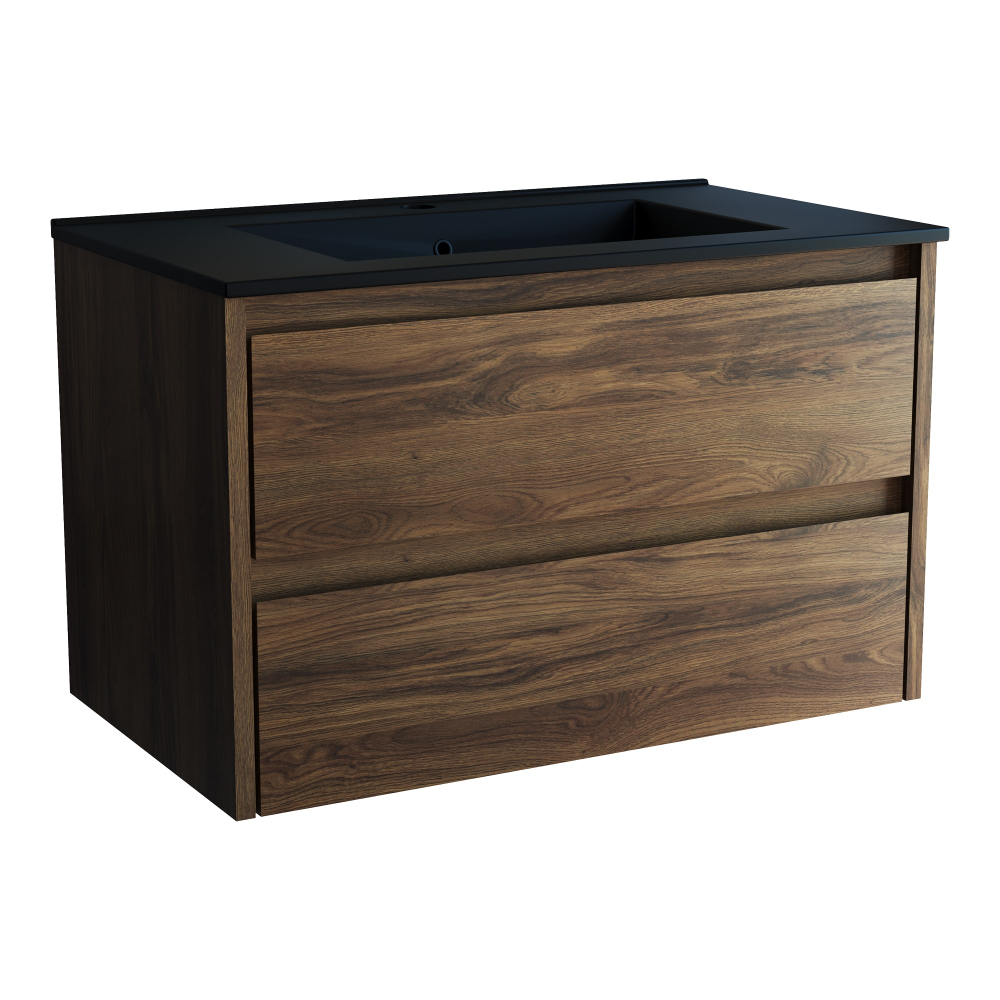 База под раковину Gio 800 подвесная, 2 выкатных ящика soft-close, C.Oak