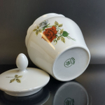Сахарница фарфоровая, деколь розы, золочение, клеймо Kahla, Кахла, ГДР, винтаж 1968-1987 гг