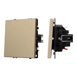 Механизм выключателя одноклавишный проходной SWT-NOBE-MKP1-SFPL-GD (230V, 10A) (Arlight, Золотой песок) 054247