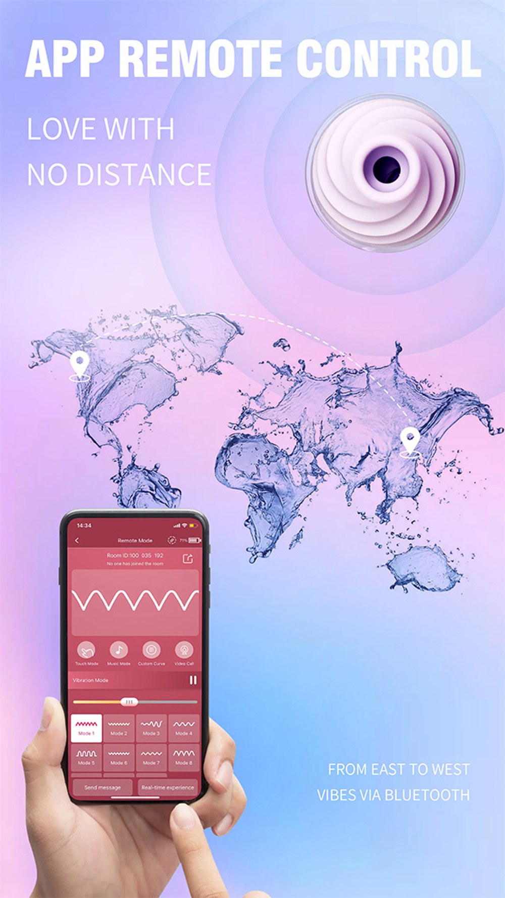 Портативный вакуумный клиторальный стимулятор 9,2см с подогревом BeYourLover Joy Cup Diamond Version BX288A-S