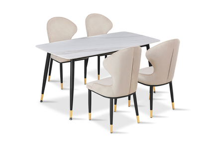 Стол обеденный Ist Casa Рио, 160х80х75 см, белый мрамор