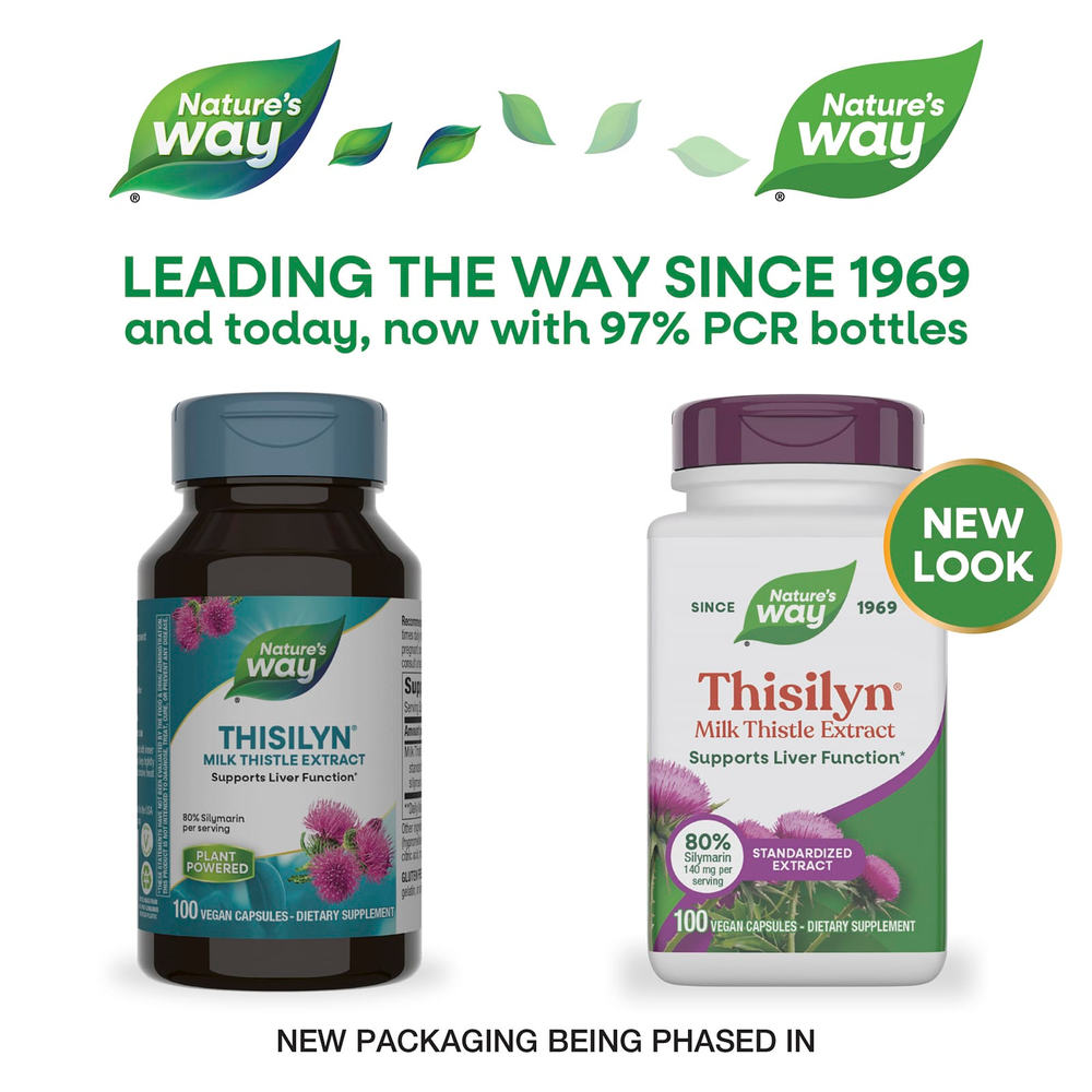 Nature's Way, Thisilyn®, экстракт расторопши, 100 веганских капсул (175 мг в 1 капсуле)