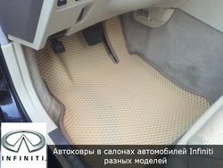 Автоковрики с бортами для Infiniti QX60 гибрид (2014-2016)