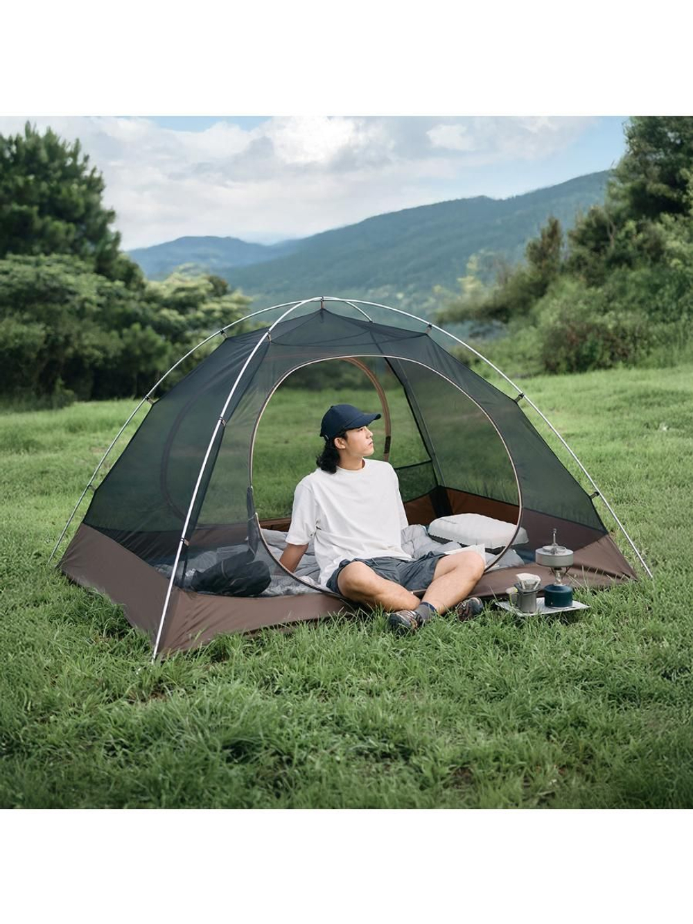 Палатка Naturehike Yunchuan-Pro 4 Seasons CNK2300ZP024 трехместная сверхлегкая коричневый