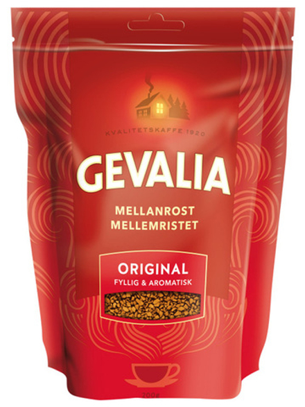 Кофе растворимый Gevalia Original 200 г, средней обжарки, 110 порций, из 100% ЗЕРЕН Арабики