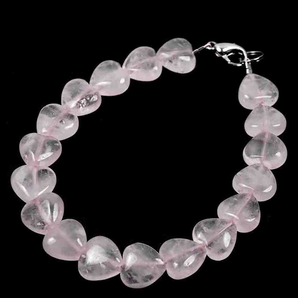 Браслет "Сердечки" розовый кварц