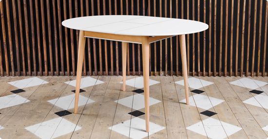 Стол Арека К1100 (бук/тон 1/тон подстолья 2/ножка 8) 110х110(140)