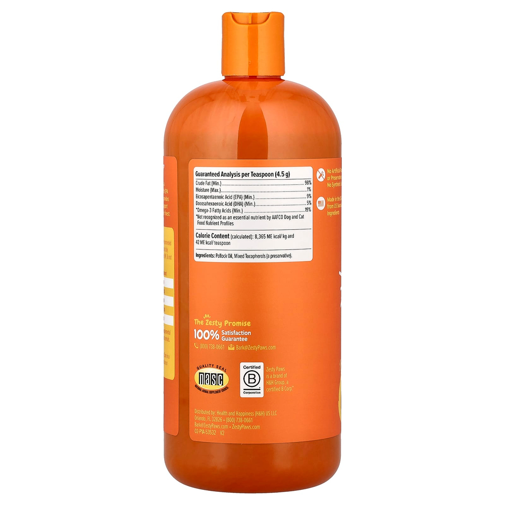 Zesty Paws, Жир диких аляскинских рыб, для собак и кошек, для всех возрастов, 946 мл (32 жидк. унц.)