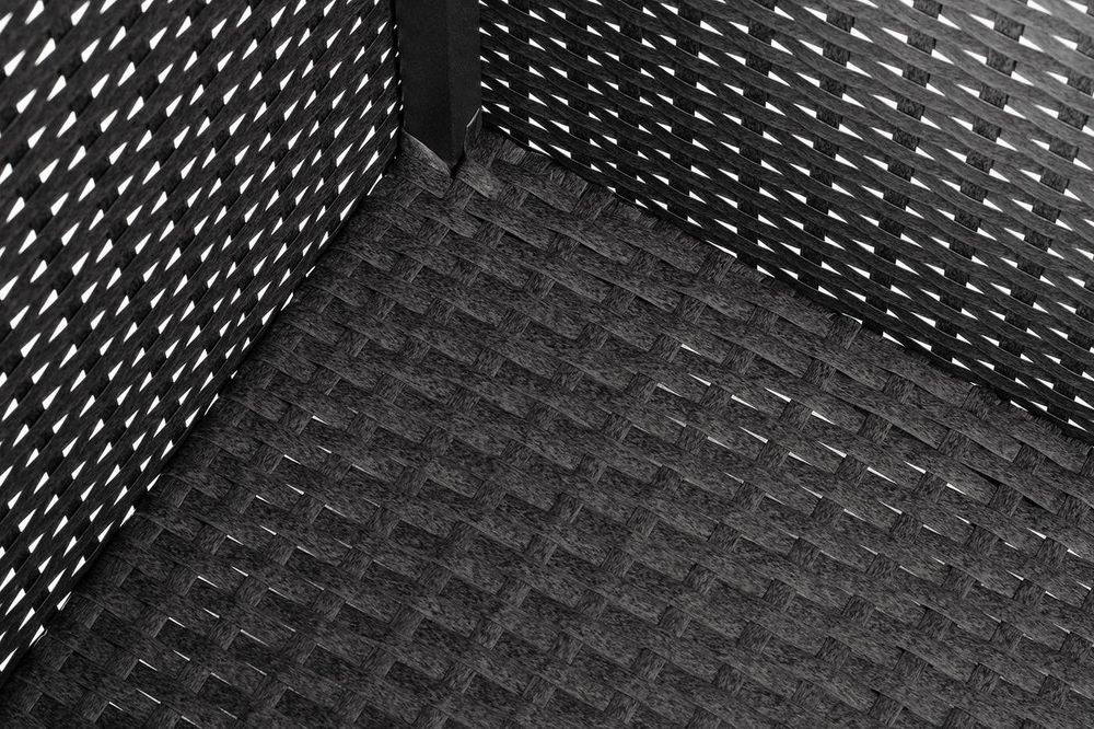 "Лунго" кашпо для цветов большое плетеное из искусственного ротанга, цвет графит